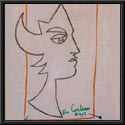 Jean Cocteau - The Mask - handsigned drawing
